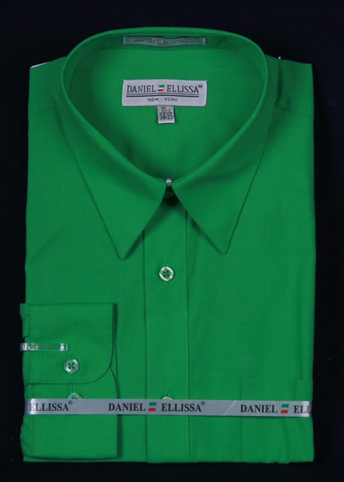 Men's Green Long Sleeve Dress Shirt-Men's Dress Shirts-ABC Fashion