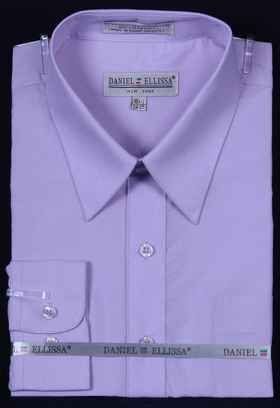 Men's Lilac Long Sleeve Dress Shirt-Men's Dress Shirts-ABC Fashion