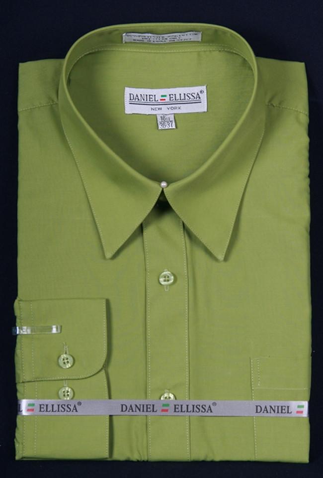 Men's Lime Green Long Sleeve Dress Shirt-Men's Dress Shirts-ABC Fashion