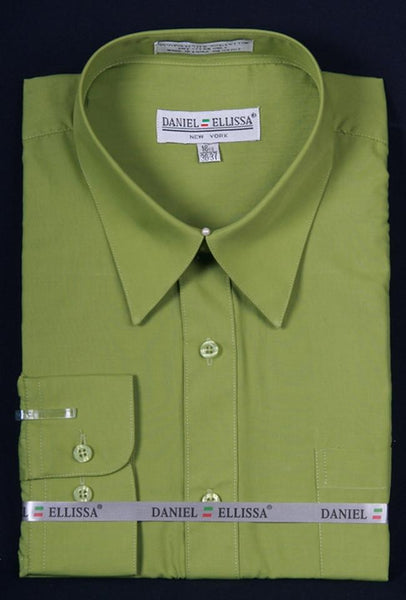 Men's Lime Green Long Sleeve Dress Shirt 15.5 32/33 / Dark Lime Green Men's Lime Green Long Sleeve Dress Shirt 15.5 32/33 / Dark Lime Green