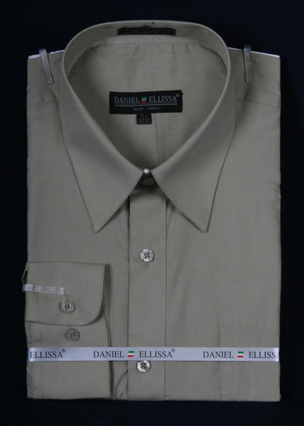 Men's Olive Green Long Sleeve Dress Shirt 18.5 36/37 / Olive Green