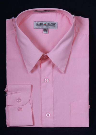 Men's Pink Long Sleeve Dress Shirt-Men's Dress Shirts-ABC Fashion