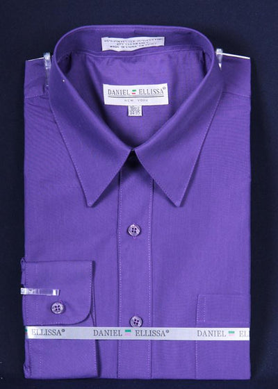 Men's Purple Long Sleeve Dress Shirt-Men's Dress Shirts-ABC Fashion