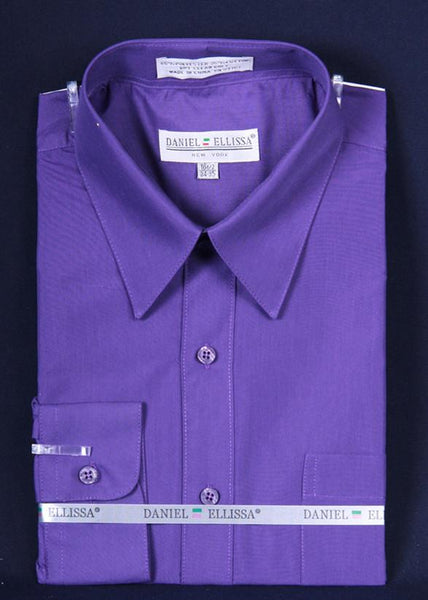 Men's Purple Long Sleeve Dress Shirt 15.5 32/33 / Purple Men's Purple Long Sleeve Dress Shirt 15.5 32/33 / Purple