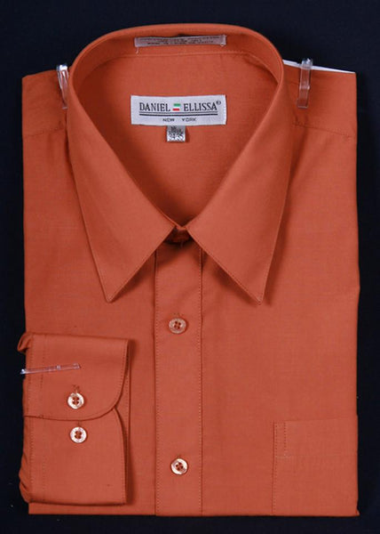 Men's Rust Long Sleeve Dress Shirt 18 35/36 / Rust Men's Rust Long Sleeve Dress Shirt 18 35/36 / Rust