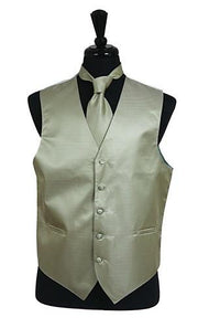 Men's Sage Green Satin Vest with Neck Tie-Men's Vests-ABC Fashion
