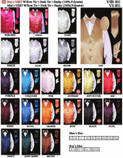 Men's Satin Vest with Tie, Bow Tie, and Pocket Square-Men's Vests-ABC Fashion