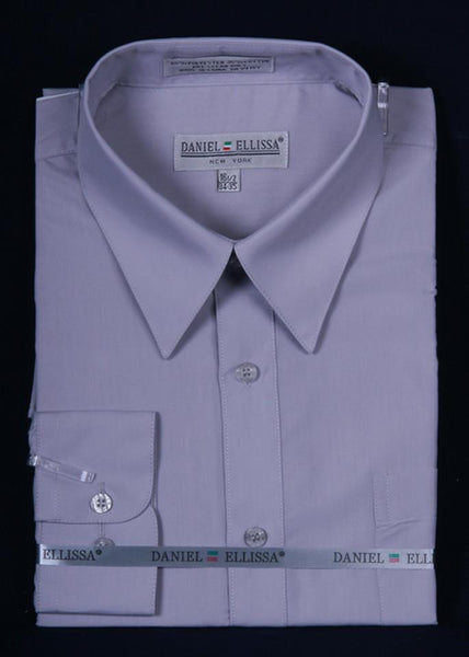 Men's Silver Long Sleeve Dress Shirt 15.5 32/33 / Silver
