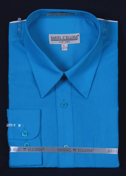 Men's Turquoise Long Sleeve Dress Shirt 16.5 36/37 / Turquoise
