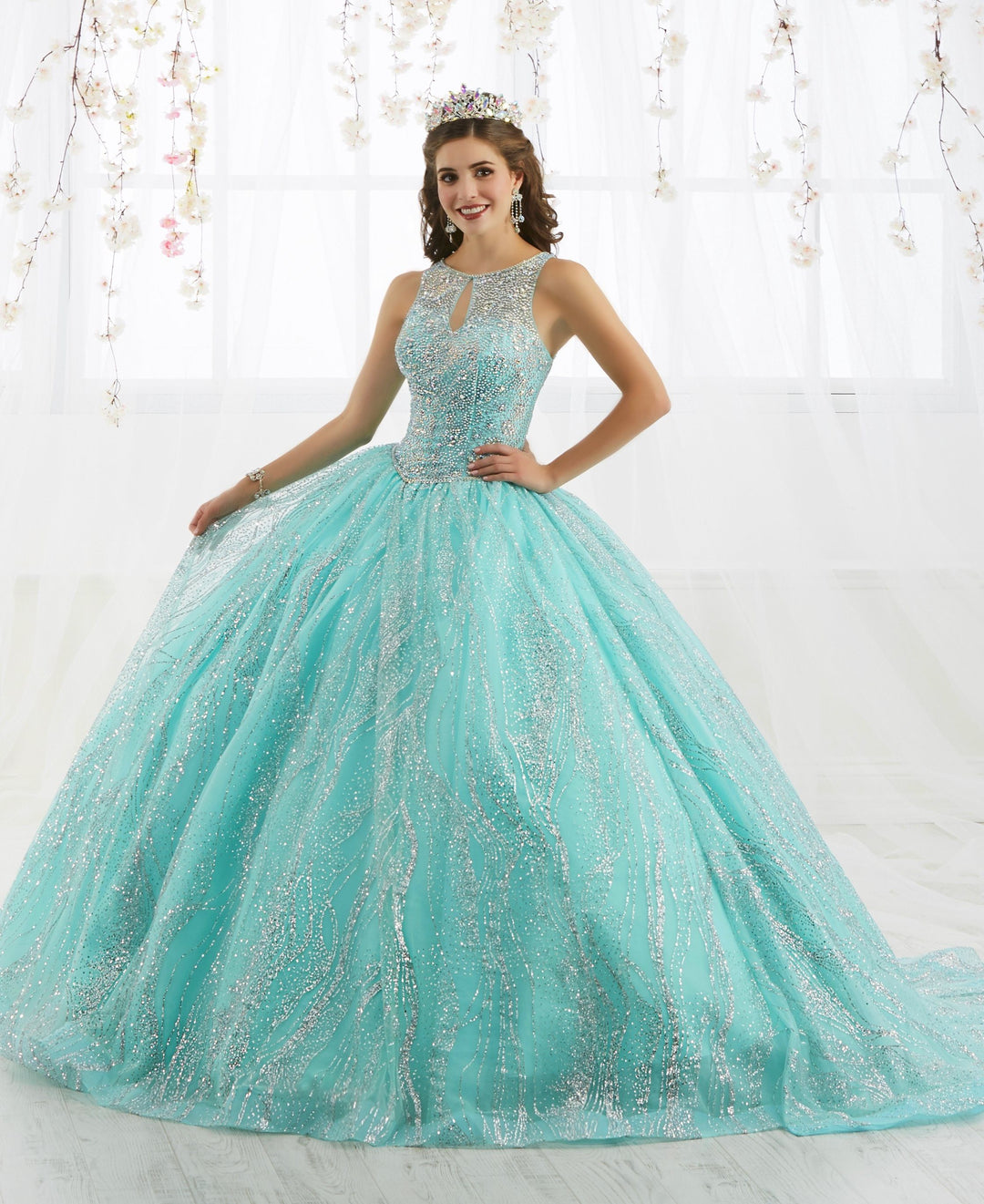 Metallic Beaded Sleeveless Quinceanera Dress by House of Wu 26915-Quinceanera Dresses-ABC Fashion