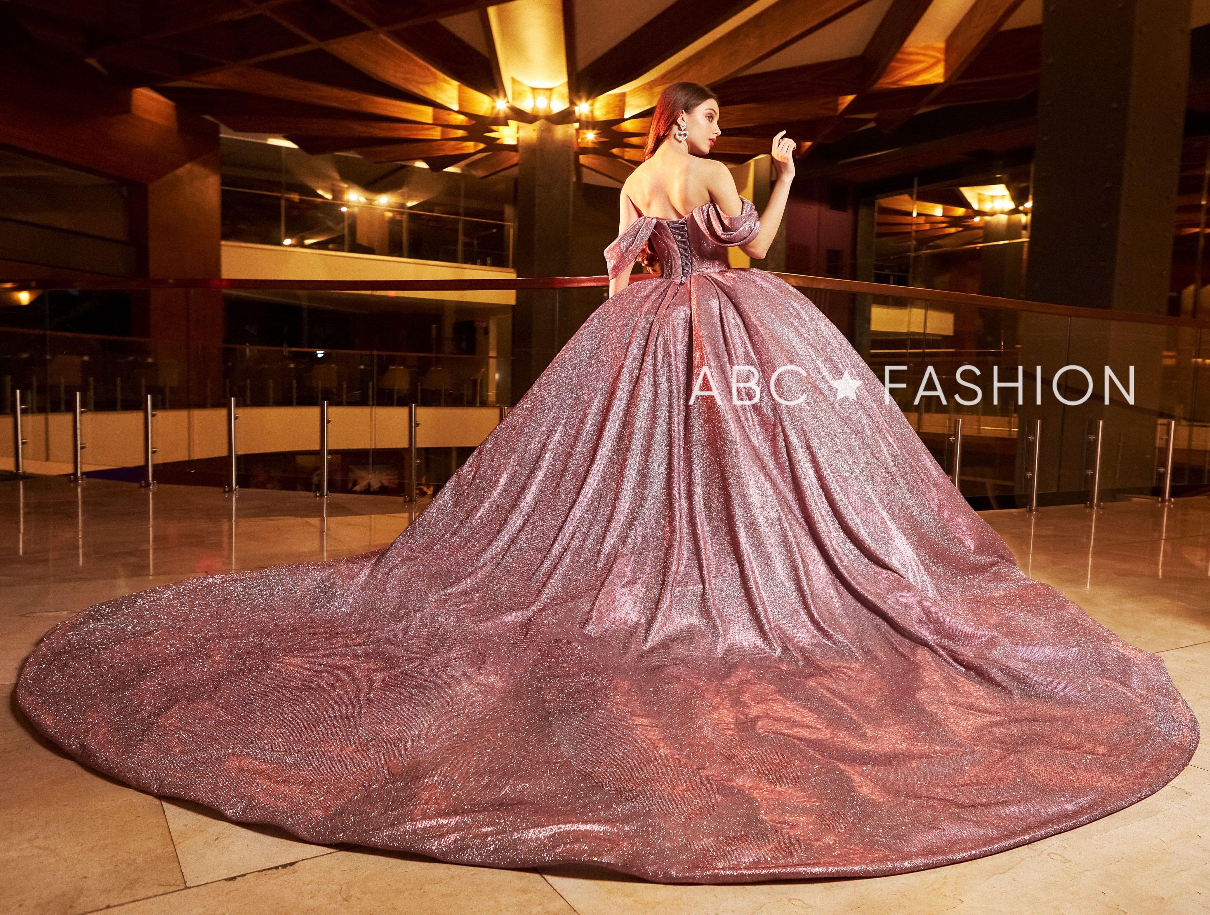 Metallic Off Shoulder Quinceanera Dress by Ragazza EV21-621 – ABC
