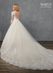 Mid-Sleeve Wedding Dress by Mary's Bridal MB4098