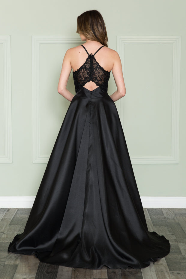 Mikado Gown with Lace Back by Poly USA 8762