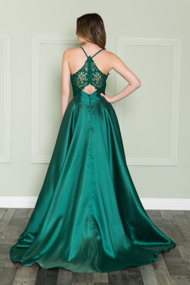 Mikado Gown with Lace Back by Poly USA 8762
