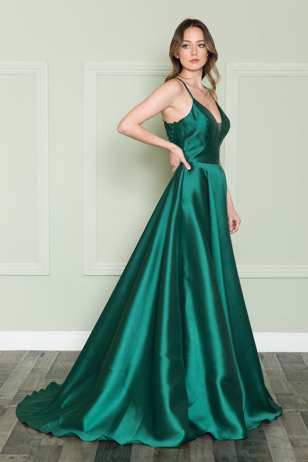 Mikado Gown with Lace Back by Poly USA 8762