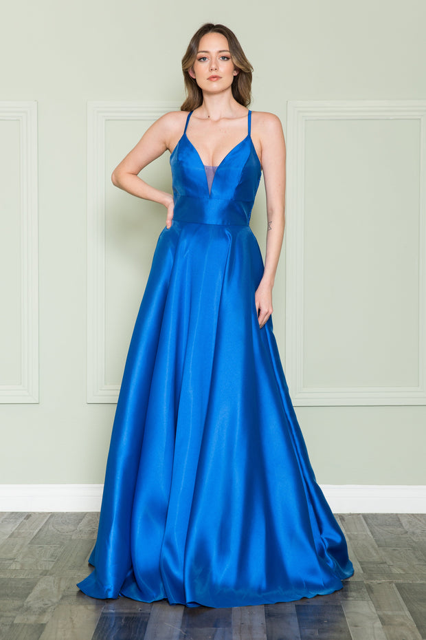 Mikado Gown with Lace Back by Poly USA 8762