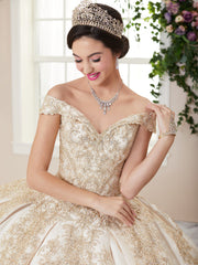 Mikado Off Shoulder Quinceanera Dress by House of Wu 26963