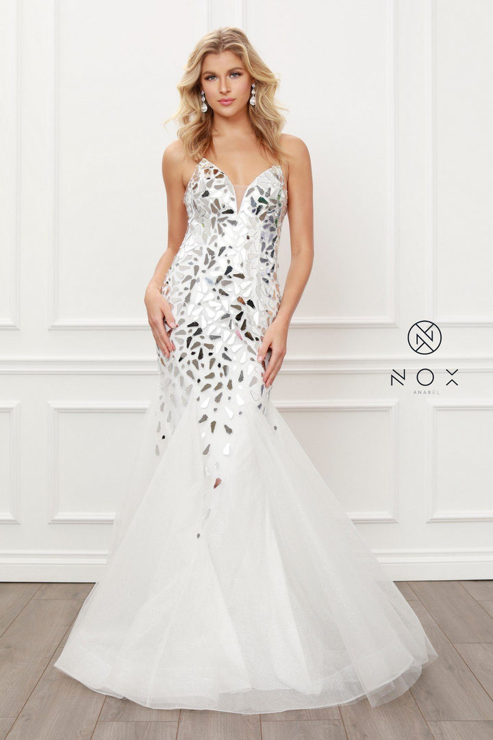 Mirror Beaded Mermaid Dress by Nox Anabel T438
