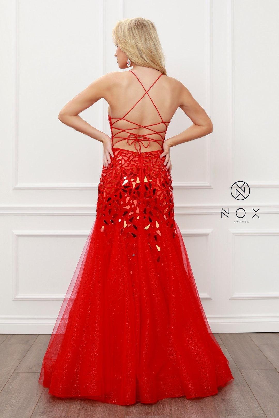 Mirror Beaded Mermaid Dress by Nox Anabel T438