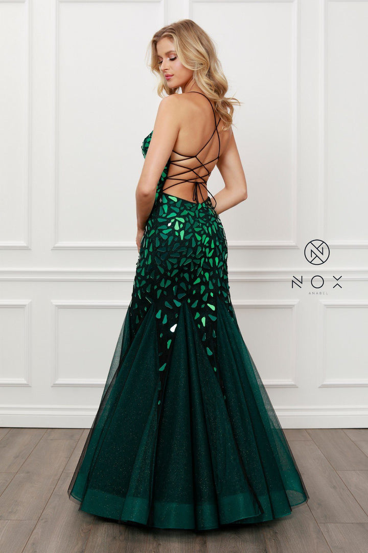Mirror Beaded Mermaid Dress by Nox Anabel T438