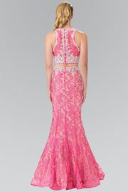 Mock Two-Piece Long Lace Dress by Elizabeth K GL2271-Long Formal Dresses-ABC Fashion