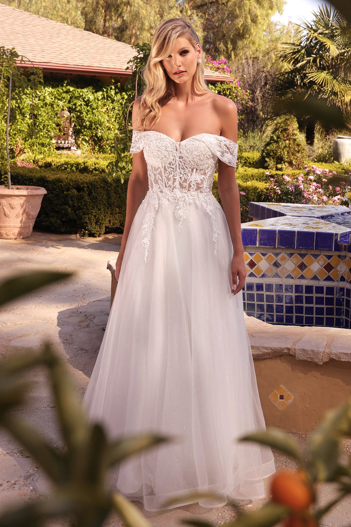 Off Shoulder Bridal Gown by Cinderella Divine CD961W