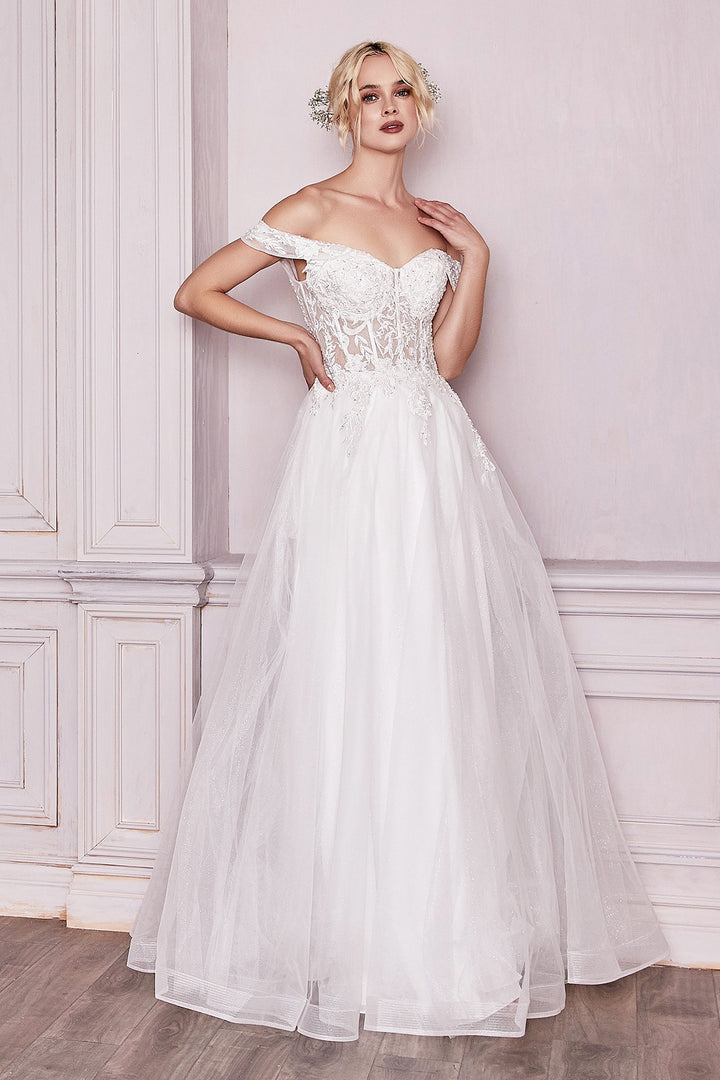 Off Shoulder Bridal Gown by Cinderella Divine CD961W