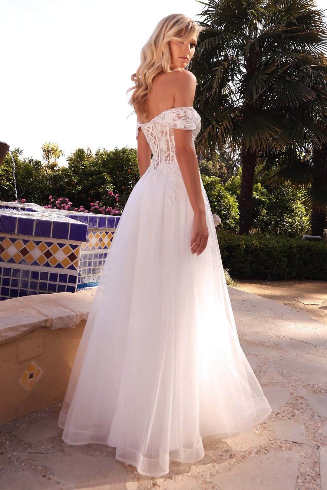 Off Shoulder Bridal Gown by Cinderella Divine CD961W