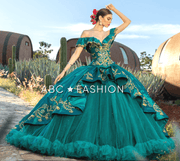 Off Shoulder Charro Quinceanera Dress by Ragazza M35-135