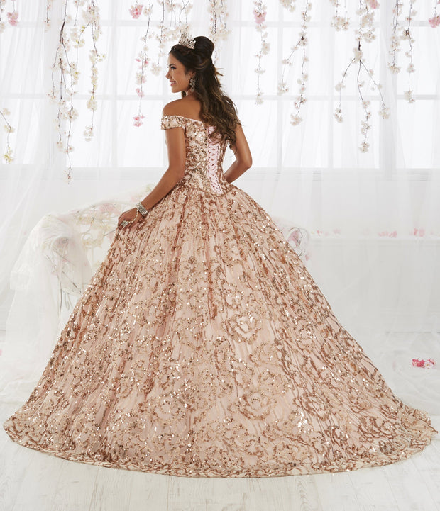 Off Shoulder Floral Sequin Quinceanera Dress by House of Wu 26919-Quinceanera Dresses-ABC Fashion