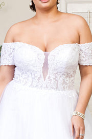 Off Shoulder Glitter Bridal Gown by GLS Gloria GL1936