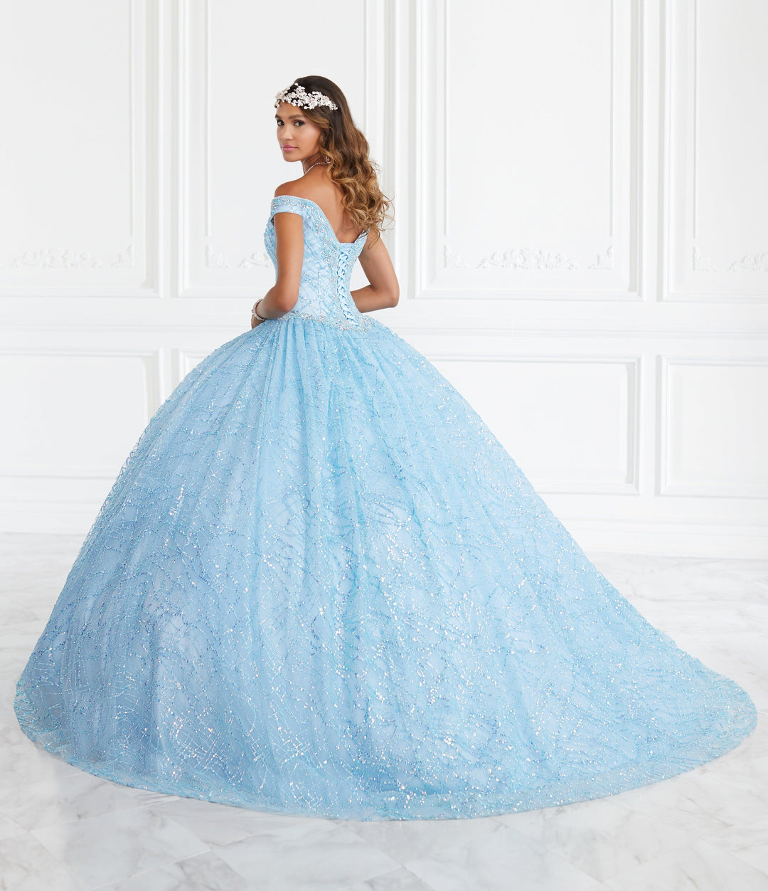 Off Shoulder Glitter Quinceanera Dress by House of Wu 26944-Quinceanera Dresses-ABC Fashion