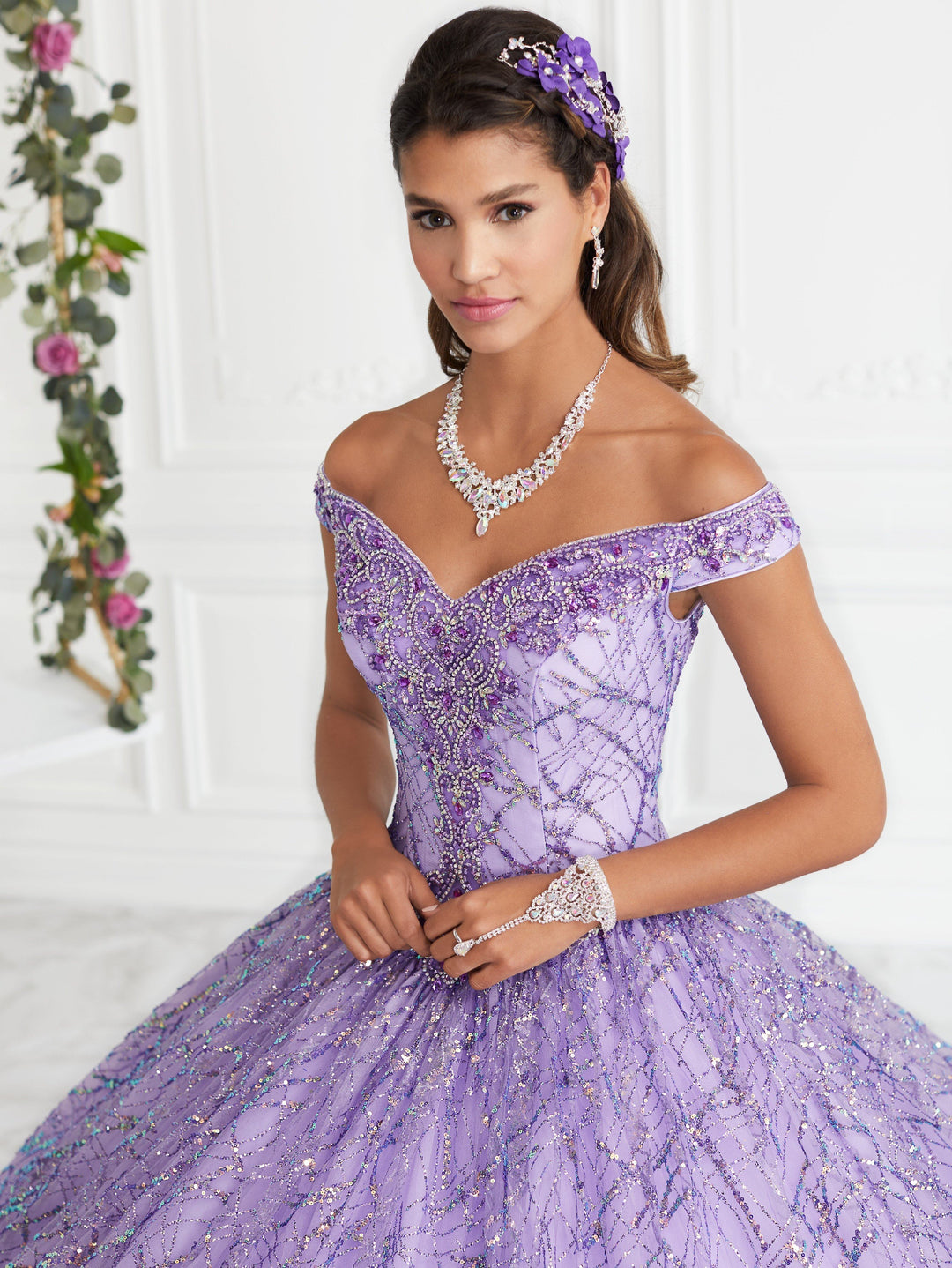 Off Shoulder Glitter Quinceanera Dress by House of Wu 26944-Quinceanera Dresses-ABC Fashion