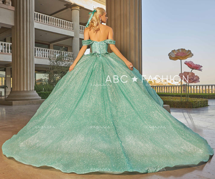 Off Shoulder Glitter Quinceanera Dress by Ragazza EV15-615