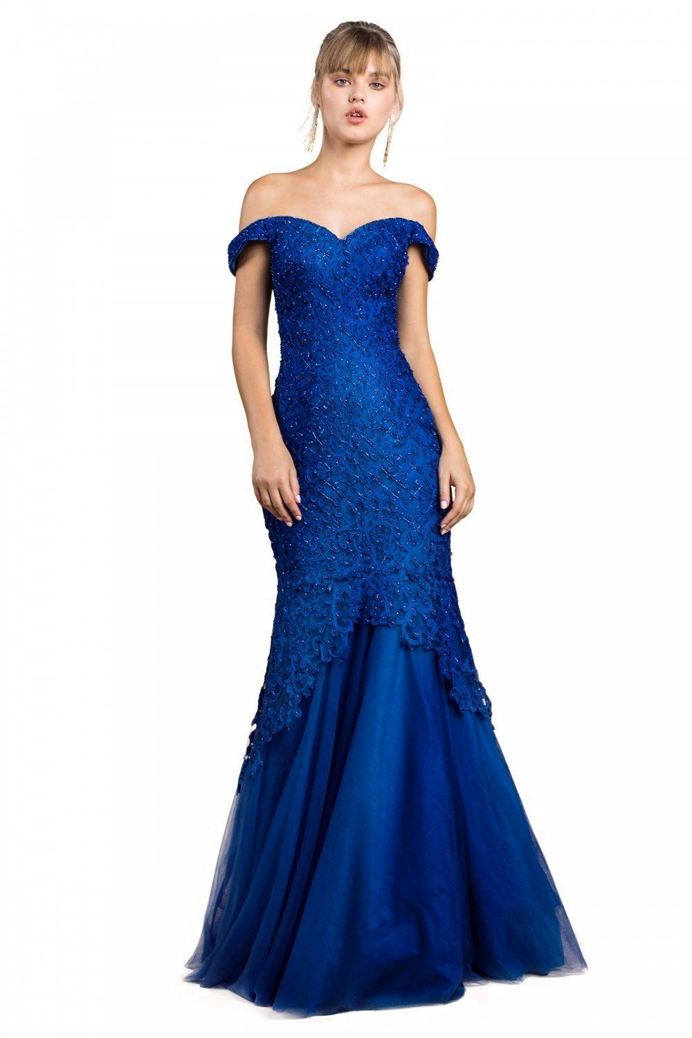 Off Shoulder Lace Mermaid Dress by Cinderella Divine A0401 – ABC Fashion