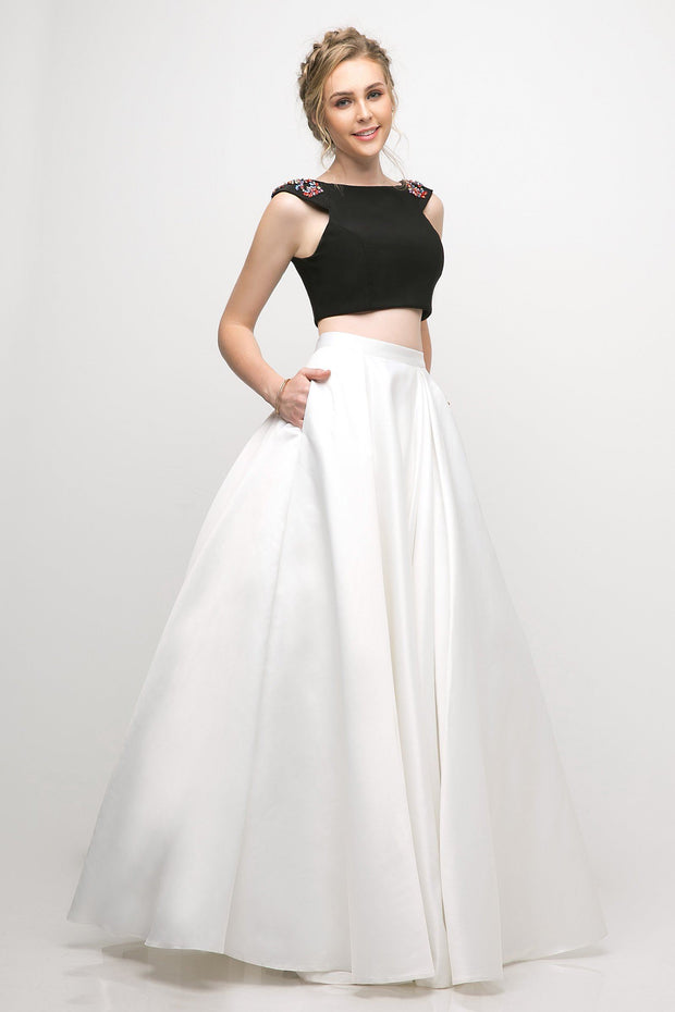 Black and white hotsell two piece dress