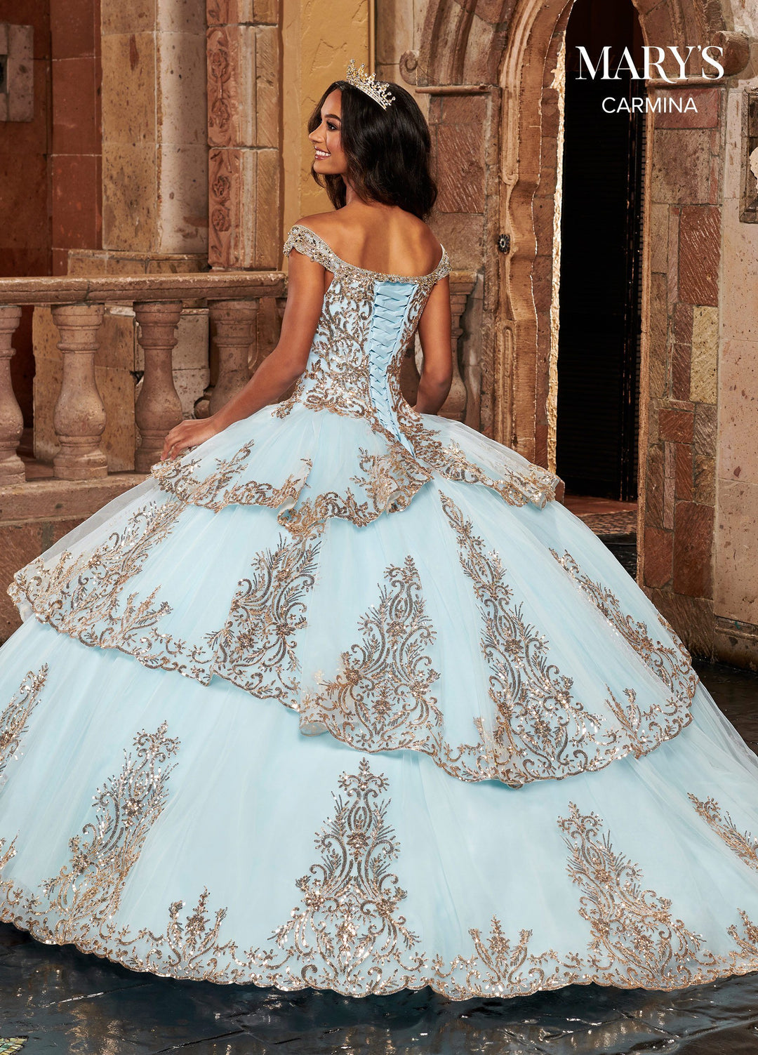 Off Shoulder Quinceanera Dress by Mary's Bridal MQ1089