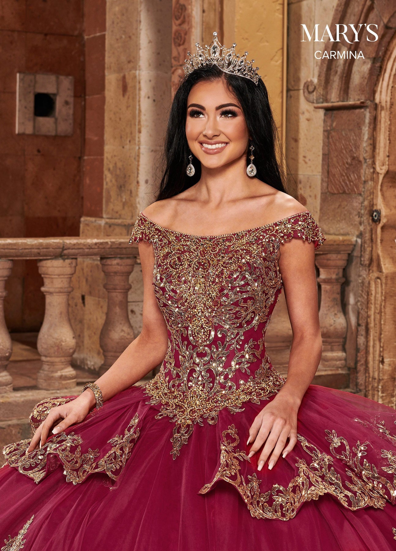 Burgundy off the shoulder quinceanera dresses outlet