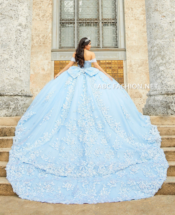 Off Shoulder Quinceanera Dress with Train by House of Wu 26022T