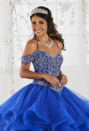 Off Shoulder Ruffled Quinceanera Dress by Fiesta Gowns 56369 (Size 12 - 22)-Quinceanera Dresses-ABC Fashion