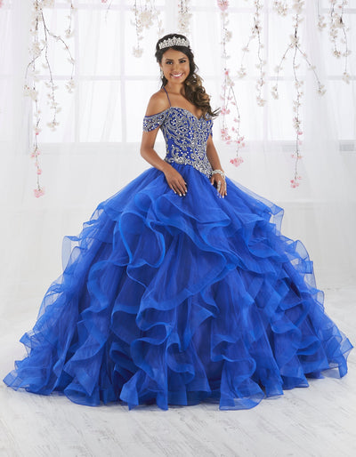 Off Shoulder Ruffled Quinceanera Dress by Fiesta Gowns 56369 (Size 12 - 22)-Quinceanera Dresses-ABC Fashion