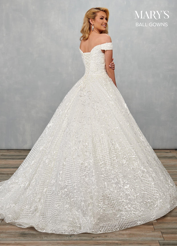 Off Shoulder Wedding Ball Gown by Mary's Bridal MB6075