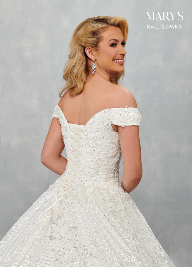 Off Shoulder Wedding Ball Gown by Mary's Bridal MB6075