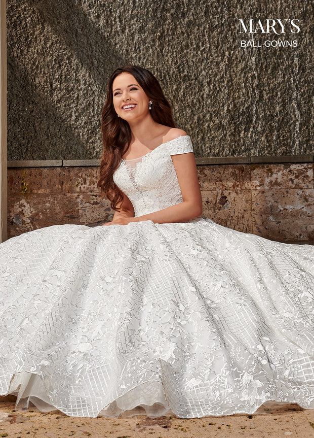 Off Shoulder Wedding Ball Gown by Mary's Bridal MB6075
