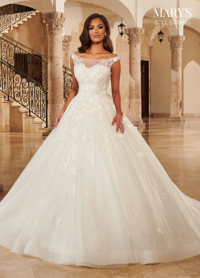 Off Shoulder Wedding Ball Gown by Mary's Bridal MB6097