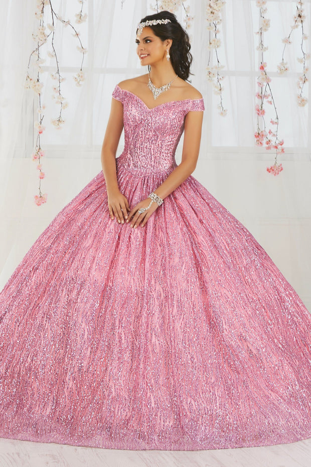 Off the Shoulder Glitter Quinceanera Dress by Fiesta Gowns 56365-Quinceanera Dresses-ABC Fashion