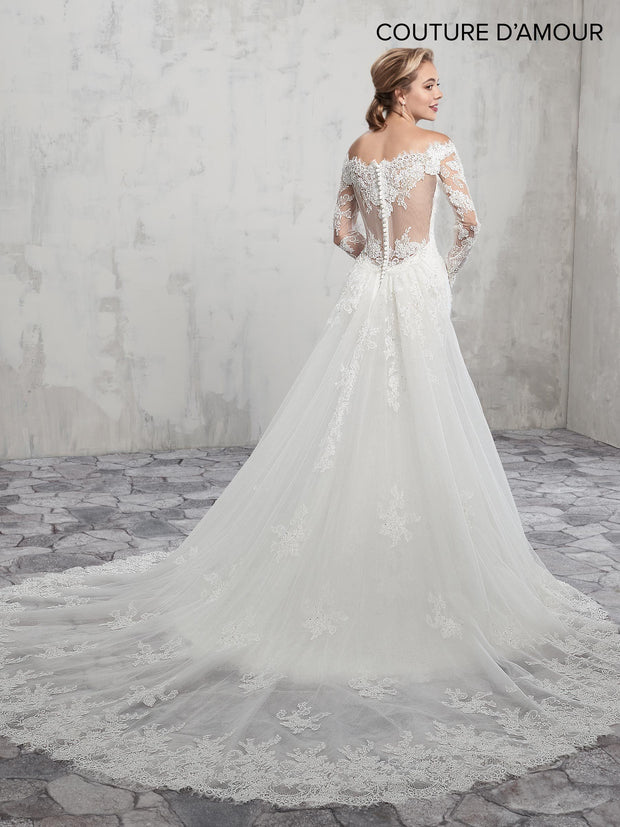 Off the Shoulder Mermaid Wedding Dress by Mary's Bridal MB4009-Wedding Dresses-ABC Fashion