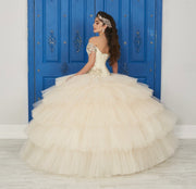 Off the Shoulder V-Neck Dress by House of Wu LA Glitter 24036-Quinceanera Dresses-ABC Fashion