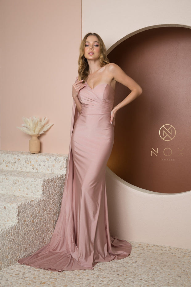 One Shoulder Mermaid Gown by Nox Anabel E475