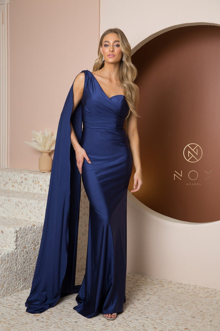 One Shoulder Mermaid Gown by Nox Anabel E475